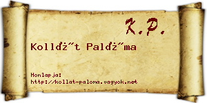 Kollát Palóma névjegykártya